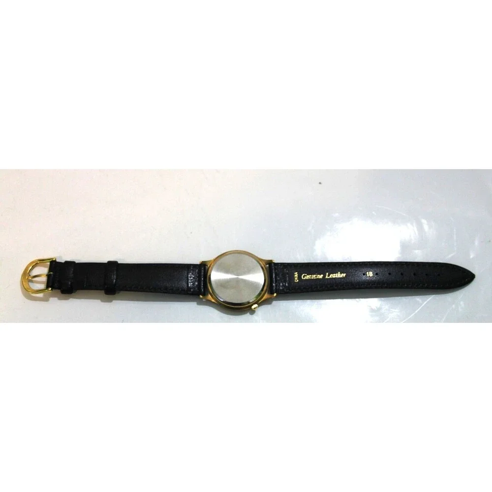 Rare Aloha Airlines Logo 50th Anniversary Vintage Wrist Watch Gold Tone Leather